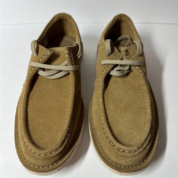 Clarks Collection Men\'s Forge Run Loafer Shoes Suede Leather Tan Size 7 Office